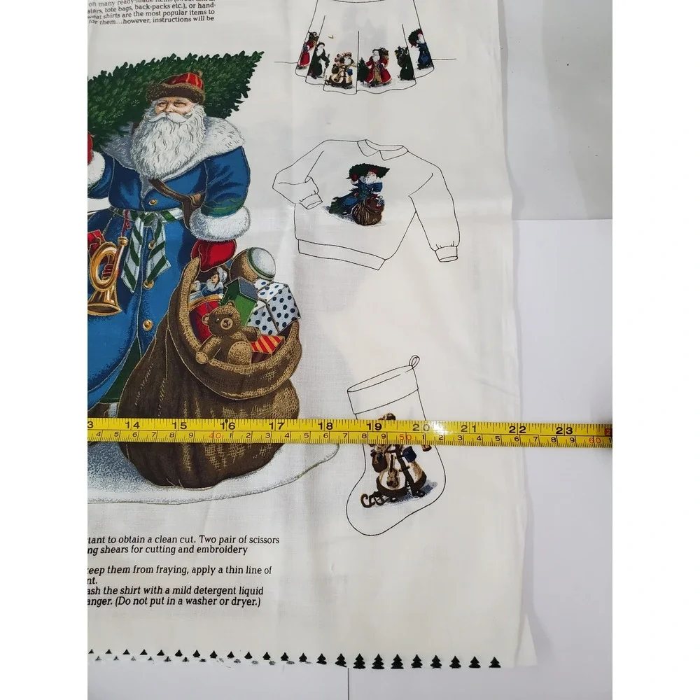 Vintage VIP Fabrics Olde Father Christmas Applique Cotton Fabric Panel Victorian